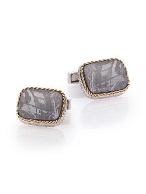 Tateossian Meteorite, 18k Yellow Gold & Sterling Silver Cable Cuff Links