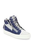 Giuseppe Zanotti Spiked Leather & Suede Mid-top Sneakers