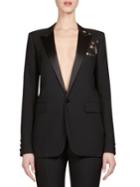 Saint Laurent Embellished Gabardine Blazer