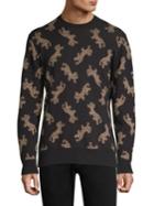 Ovadia & Sons Leopard Jacquard Cotton Sweater