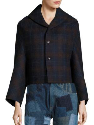 Junya Watanabe Cropped Wool Plaid Jacket