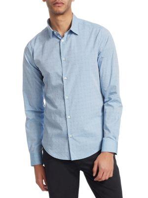 Emporio Armani Dotted-print Cotton Button-down Shirt