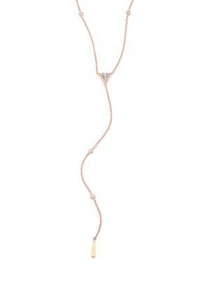 Hearts On Fire Triplicity Diamond & 18k Rose Gold Lariat Necklace