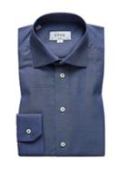 Eton Slim Fit Navy Textured Solid Dress Shirt