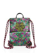 Gucci Metallic Jacquard Drawstring Backpack