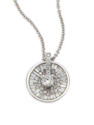 Pleve Opus Ice Baguette Diamond & 18k White Gold Pendant Necklace