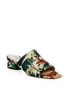 Stuart Weitzman Slide-in Embroidered Mules