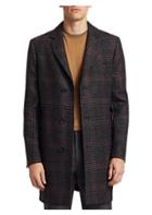 Saks Fifth Avenue Collection Wool Plaid Top Coat