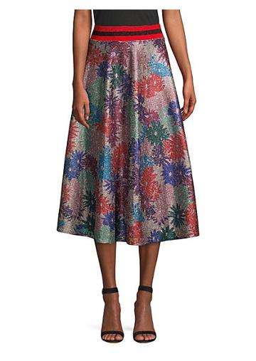 Splendid X Margherita Brillaire Metallic Floral Skirt
