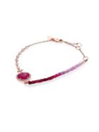Meira T Ruby, Diamond & 14k Rose Gold Ombre Beaded Bracelet
