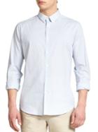 Theory Zack Keyport Micro Gingham Button-down Shirt