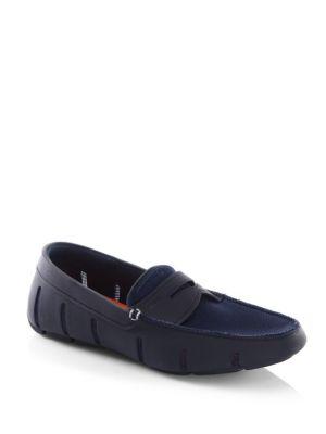 Swims Mesh-trimmed Penny Loafers