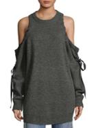 Kendall + Kylie Wool Cold Shoulder Sweater