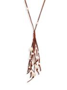 Chan Luu Long 13-17mm Freshwater Cultured Pearl & Leather Tassel Necklace