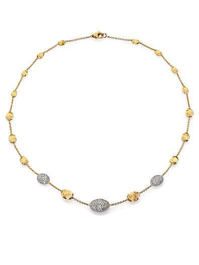 Marco Bicego Siviglia Diamond, 18k White & Yellow Gold Station Necklace