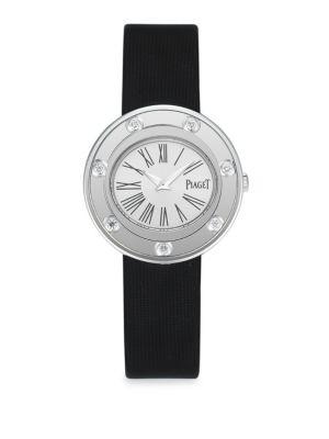 Piaget Possession Diamond, 18k White Gold & Satin Bracelet Watch