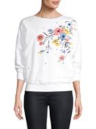 Sundry Floral Embroidered Sweatshirt