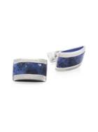 Tateossian Signature D-shape Sodalite & Sterling Silver Double Ended Cufflinks