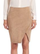 Polo Ralph Lauren Asymmetrical Leather Pencil Skirt