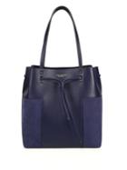 Tory Burch Block-t Leather & Suede Bucket Tote