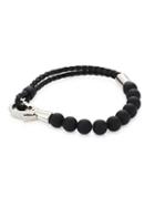 Saks Fifth Avenue Onyx Bead Leather Bracelet