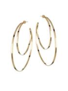 Jennifer Zeuner Jewelry Zume Double Hoop 18k Yellow Vermeil Earrings