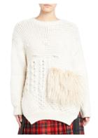 Simone Rocha Faux-fur Trimmed Cabled Sweater