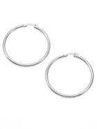 Roberto Coin 18k White Gold Hoop Earrings/1.75