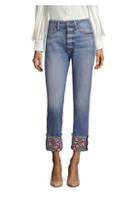 Alice + Olivia Jeans Amazing High-rise Embroidered Girlfriend Jeans