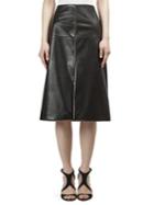 Lanvin Seamed Leather Skirt