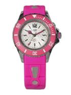 Kyboe Neon Pink Silicone & Stainless Steel Strap Watch/40mm