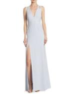 Halston Heritage V-neck Cutout Gown