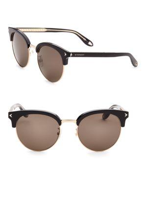 Givenchy 55mm Half-rim Round Sunglasses