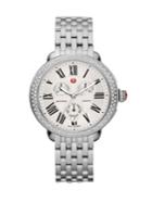 Michele Watches Serein 18 Diamond & Stainless Steel Chronograph Bracelet Watch