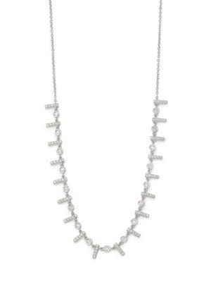 Meira T Diamond & 14k White Gold Bar Necklace