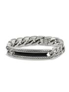 David Yurman Maritime Onyx & Sterling Silver Curb Link Id Bracelet