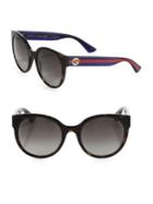 Gucci 54mm Web-temple Round Sunglasses