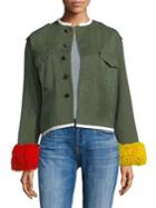 Harvey Faircloth Special Editions Cropped Shearling Cuff Jacket