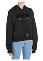 Off-white Cropped Modern Obstacles Hoodie