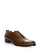 A. Testoni Leather Perforated Oxfords