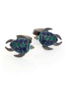 Tateossian Swarovski Crystal Turtle Cuff Links