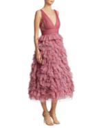 Marchesa Notte Tulle Tiered Gown