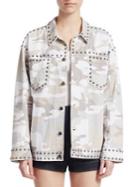Cinq A Sept Studded Camouflage Jacket