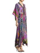 Etro Psych Paisley Silk Caftan Gown