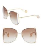 Gucci 63mm Butterfly Sunglasses