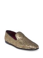 Dolce & Gabbana Metallic Pattern Slip-on Loafers