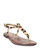 Sam Edelman Gigi Leopard-print Fur T-strap Sandals