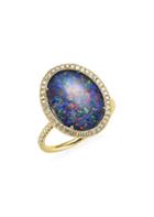 Meira T 14k Yellow Gold And Diamond Oval Opal Ring