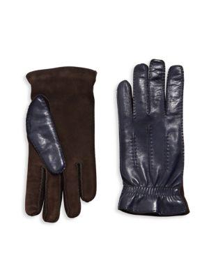 Brunello Cucinelli Lambskin Leather & Suede Gloves