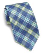 Kiton Plaid Linen Tie
